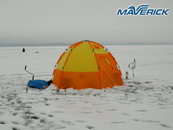 Зимняя рыболовная палатка ICE 5 в закрытом состоянии.