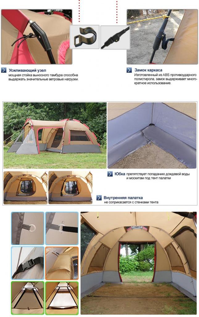 Особенности кемпинговой палатки "Ультра", внутри.