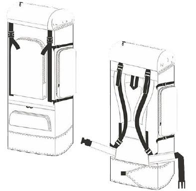 Схематичный рисунок походного рюкзака `Скаут` 95л.